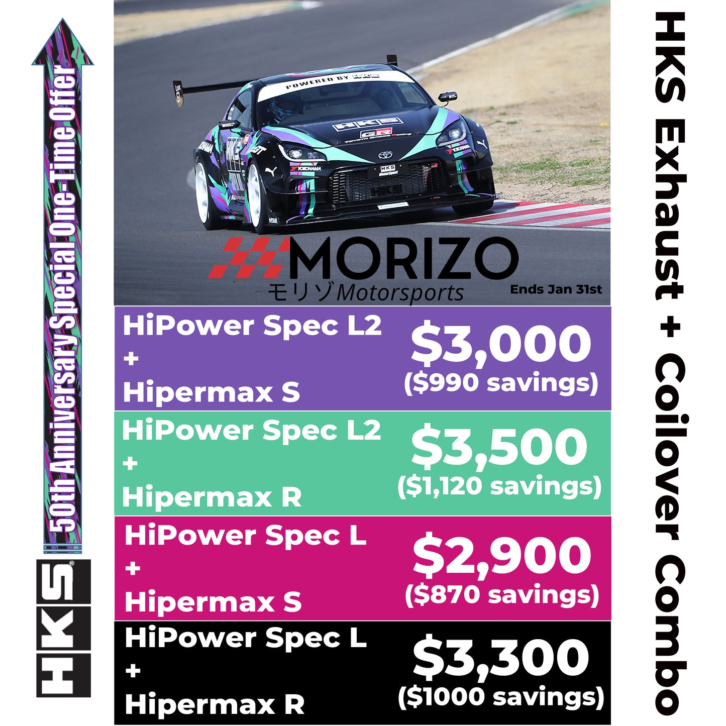 22+ GR86 HKS Exhaust + Coilover Combo Sale!